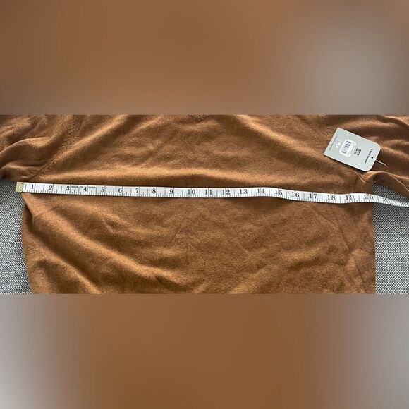 🆕 George Men's V-Neck Longsleeve Sweater - Size Small (34-36) fall brown - Picture 5 of 6